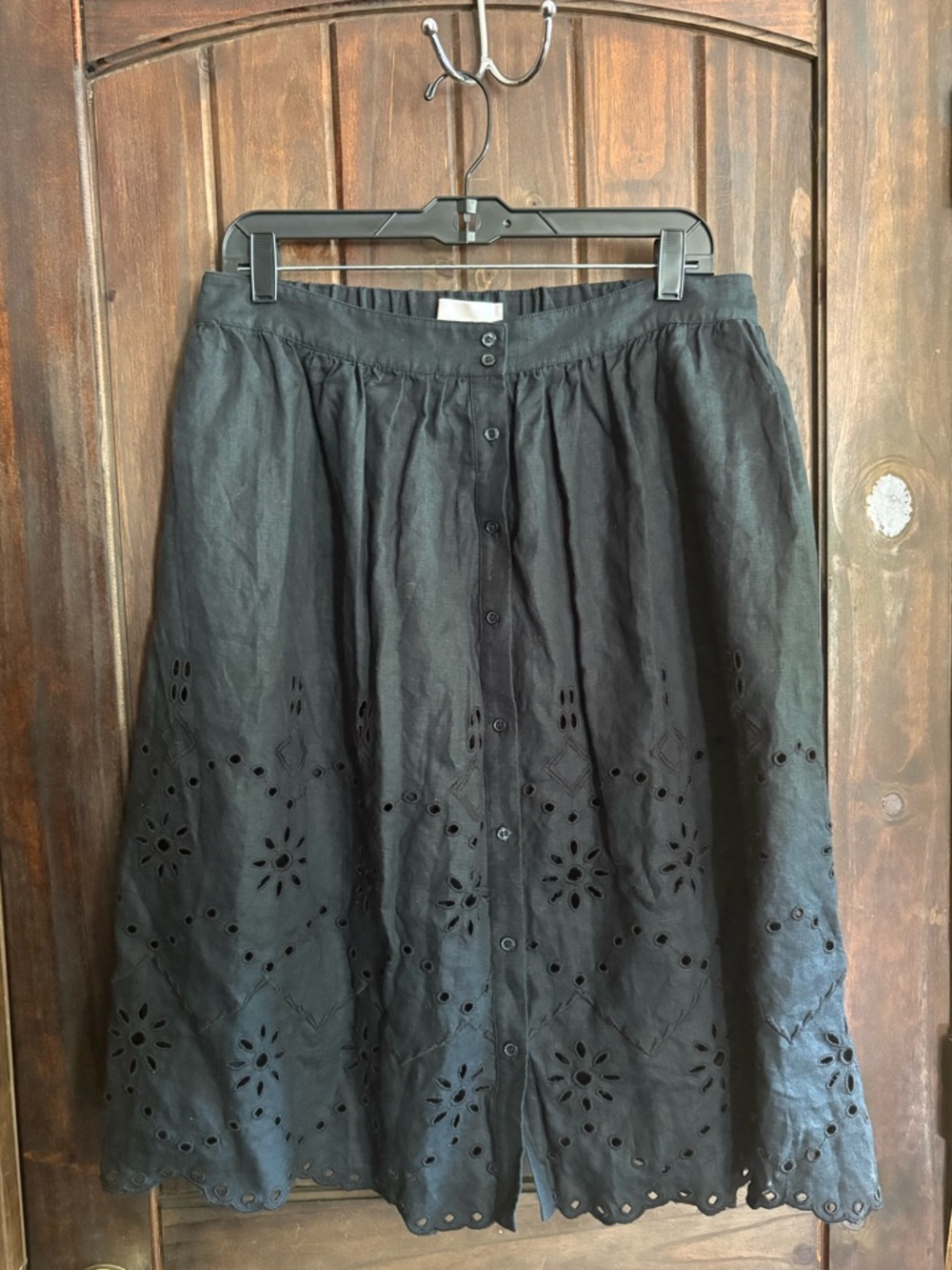 Rachel Parcell Black Eyelet A-Line Skirt- Size Large- Mother’s Day Skirt - Picture 3 of 11